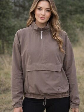 BearPaw Taupe Utility Pullover Jacket